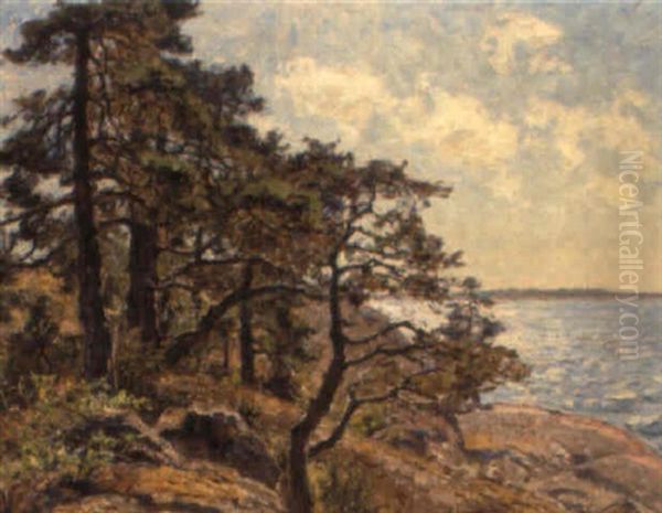 Solbelysta Tallar Oil Painting by Gottfried Kallstenius