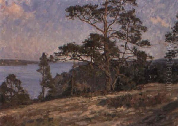 Skargardslandskap Oil Painting by Gottfried Kallstenius