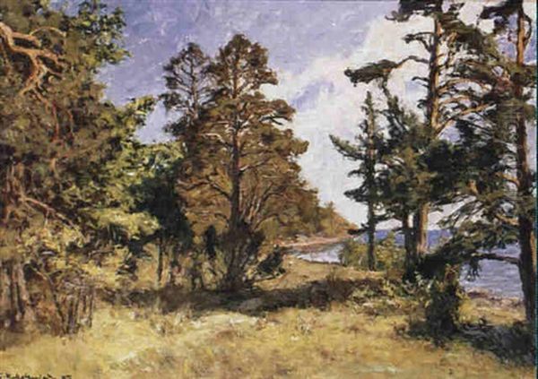 Sommarskog Vid Havet Oil Painting by Gottfried Kallstenius