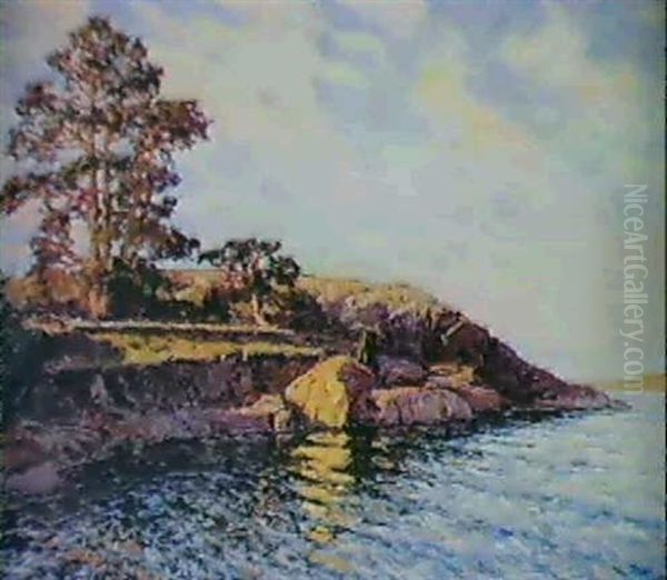 Skargardsklippor Oil Painting by Gottfried Kallstenius