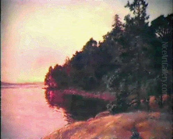 Aftonrodnad Oil Painting by Gottfried Kallstenius