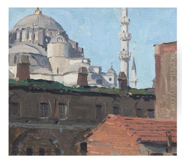 Cami Oil Painting by Naci Kalmukoglu