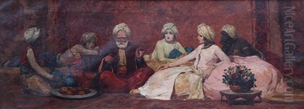 Harem Oil Painting by Naci Kalmukoglu