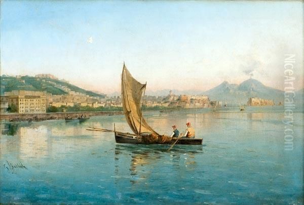 Veduta Di Napoli Dal Mare Oil Painting by Giovanni Battista