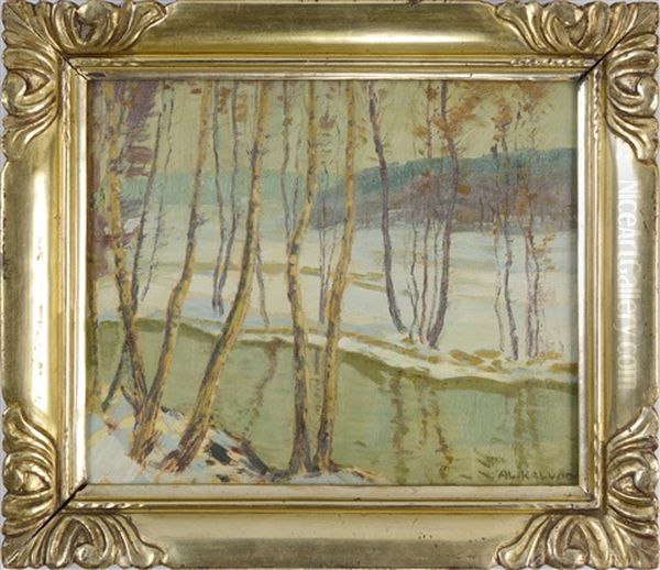 Winter Landscape Oil Painting by Alois Kalvoda