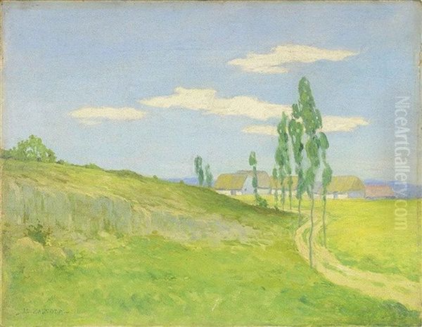 Road From A Village Oil Painting by Alois Kalvoda