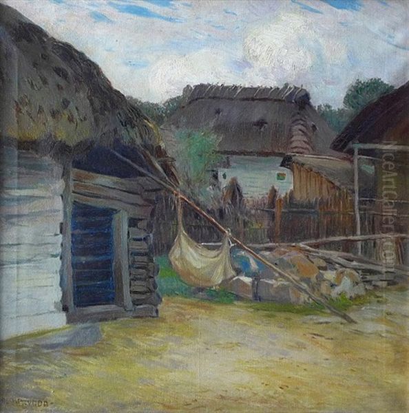 Na Dvore Oil Painting by Alois Kalvoda