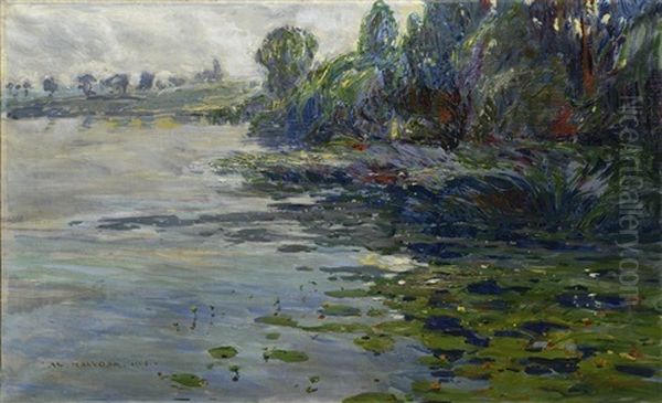 Landscape With A Pond Oil Painting by Alois Kalvoda