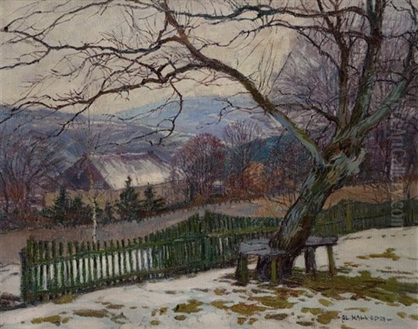 Winter Landscape Oil Painting by Alois Kalvoda