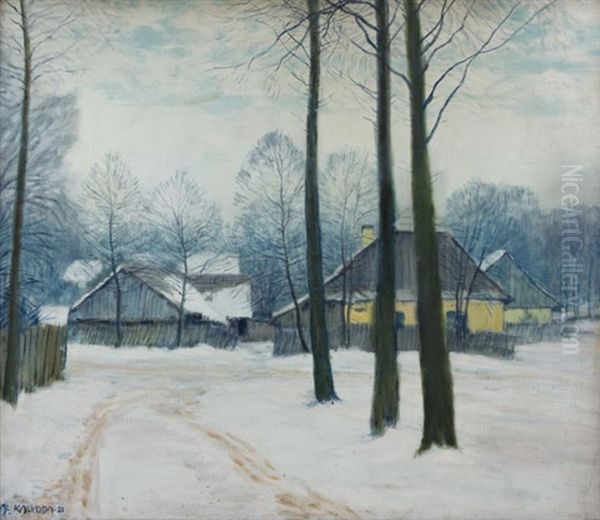 Zimni Krajina Oil Painting by Alois Kalvoda