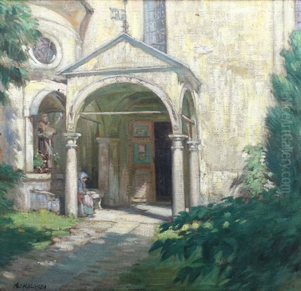 Kirchenportal Oil Painting by Alois Kalvoda