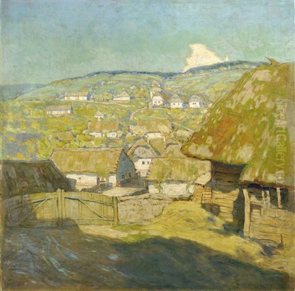 Village In The Hills Oil Painting by Alois Kalvoda