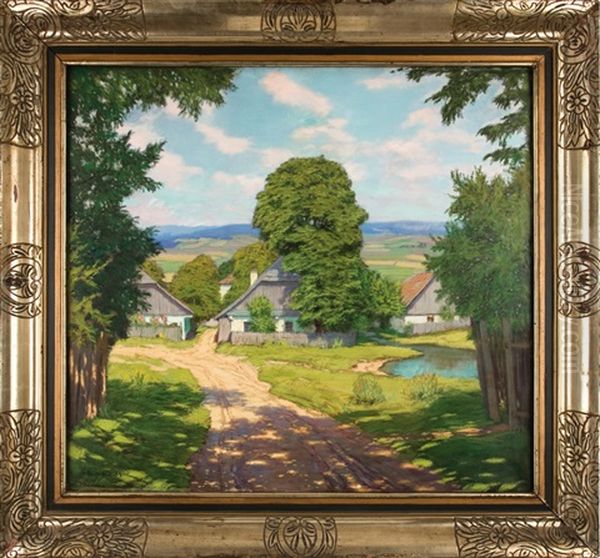 Summer Day In The Village Oil Painting by Alois Kalvoda