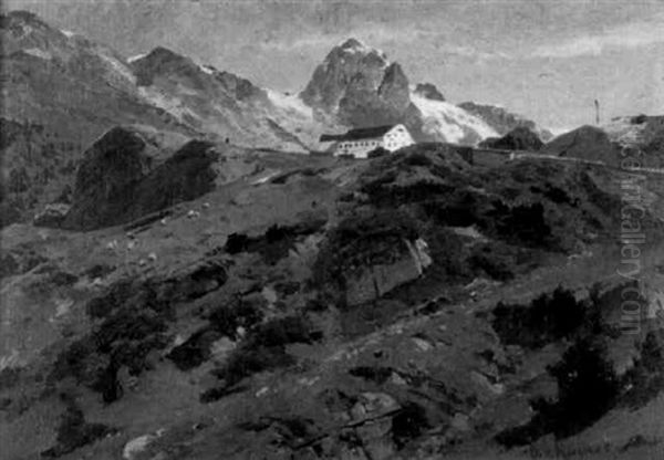 Blick Auf Den Majola-pass Im Fruhling Oil Painting by Otto Werner-Henning von Kamecke