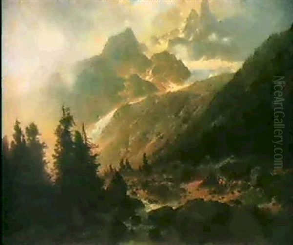 Alpenlandschaft Oil Painting by Otto Werner-Henning von Kamecke