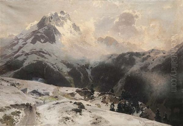 Auf Der Maloja Oil Painting by Otto von Kameke