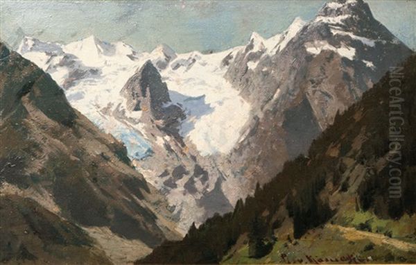 In The High Mountains Oil Painting by Otto von Kameke