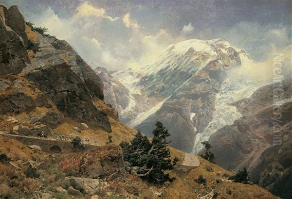 Hochalpenlandschaft Oil Painting by Otto von Kameke