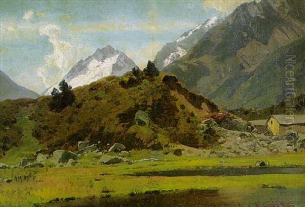 Spatsommerliche Alpenlandschaft Oil Painting by Otto von Kameke