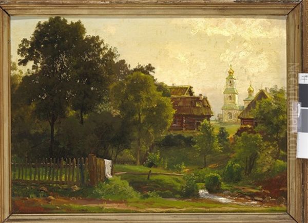 Summer Day In A Russian Village Oil Painting by Lev L'vovich Kamenev