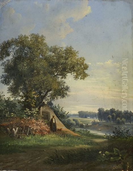 Flusslandschaft Oil Painting by Lev L'vovich Kamenev