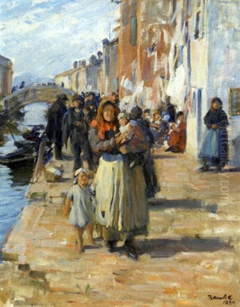 Venise, Quai Anime Oil Painting by Ivar Kamke