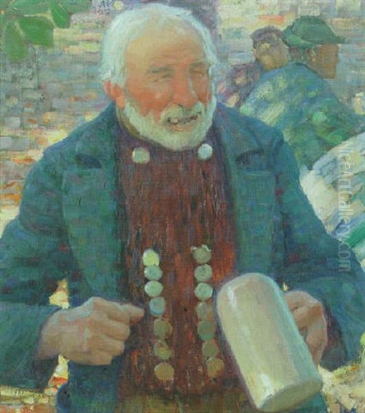 Man Med Olsejdel Oil Painting by Ivar Kamke