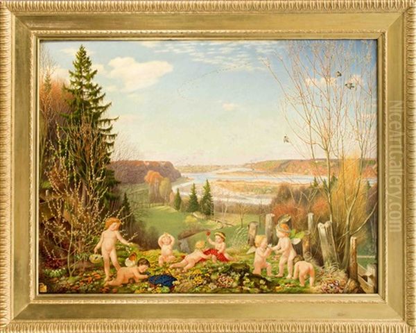 Fruhlingseinkehr Im Isartal Bei Munchen Oil Painting by Paul Kaemmerer