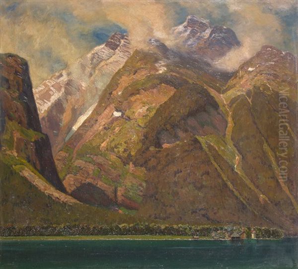 Konigssee Mit Watzmann Oil Painting by Robert Kaemmerer