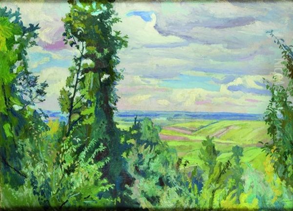 Summer Landscape Oil Painting by Stanislaw Kamocki