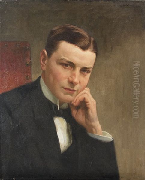 Portrait Of A Young Man Oil Painting by Arthur Kampf