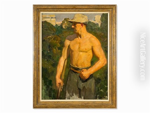 Young Laborer Oil Painting by Arthur Kampf