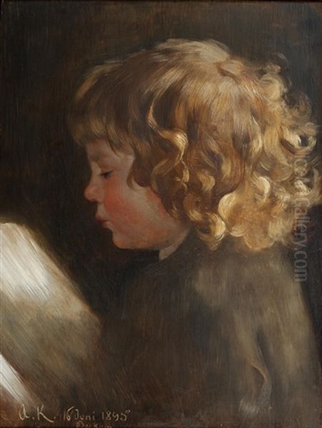 Portrait Study Of A Child Oil Painting by Arthur Kampf