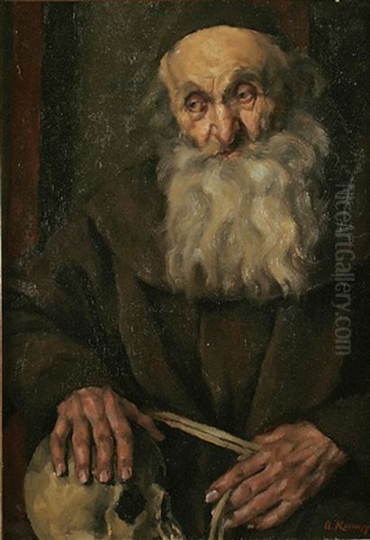 Portrait Of A Monk Oil Painting by Arthur Kampf