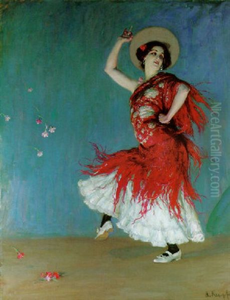 The Flamenco Dancer Oil Painting by Arthur Kampf