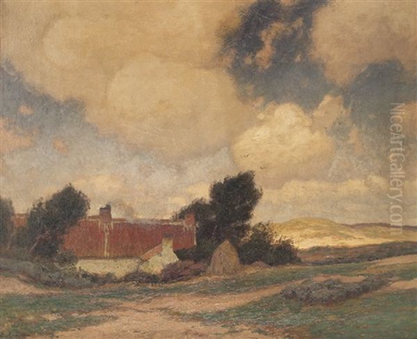 Farmhouse In Front Of The Dunes Oil Painting by Eugen Kampf