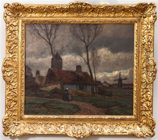 Niederrheinische Landschaft Oil Painting by Eugen Kampf