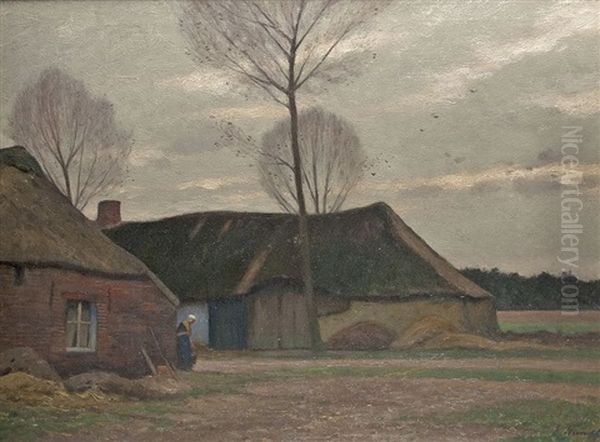 Niederrheinlandschaft Oil Painting by Eugen Kampf