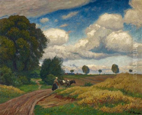 Heimweg Durch Die Felder by Eugen Kampf