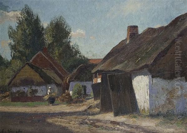 Sommer An Der Landstrase Oil Painting by Eugen Kampf