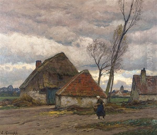 Dorfweg Oil Painting by Eugen Kampf