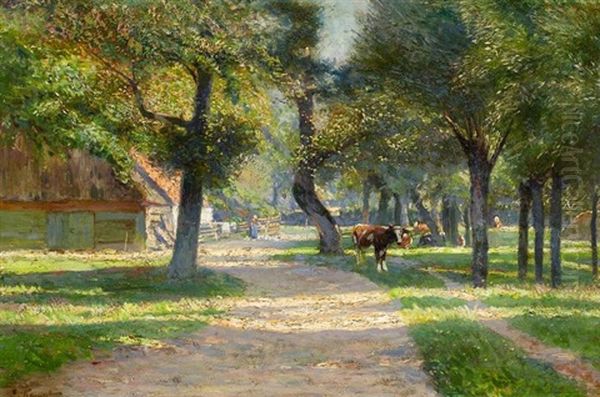 Sommerliche Dorflandschaft Oil Painting by Eugen Kampf