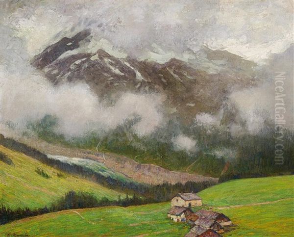 Berghutten In Den Savoyer Alpen Oil Painting by Eugen Kampf