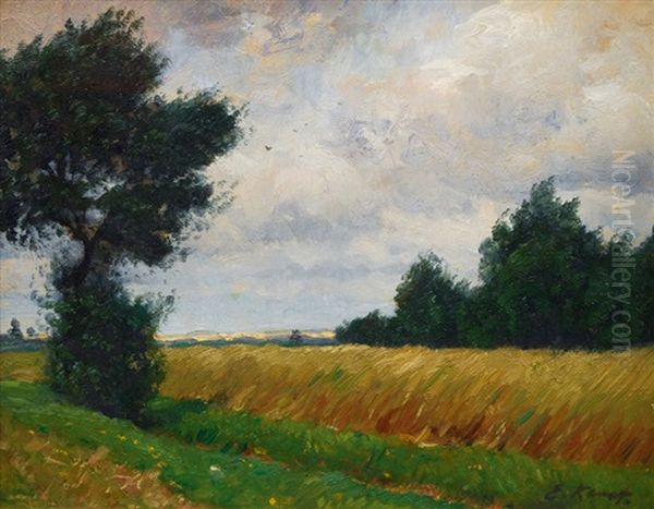 Summer Landscape Oil Painting by Eugen Kampf