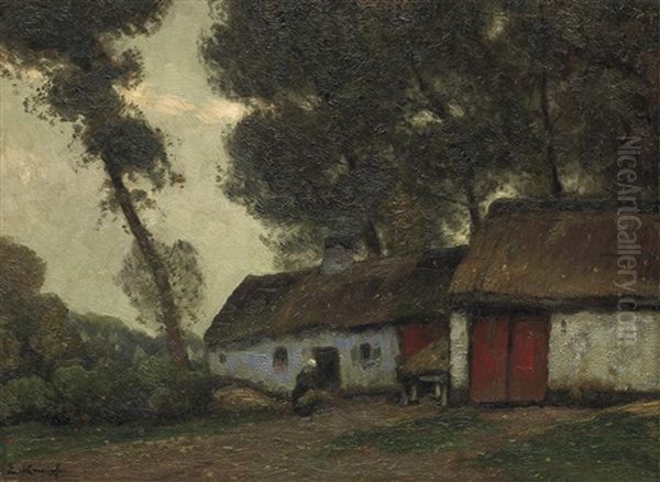 Vor Dem Bauerngehoft Oil Painting by Eugen Kampf