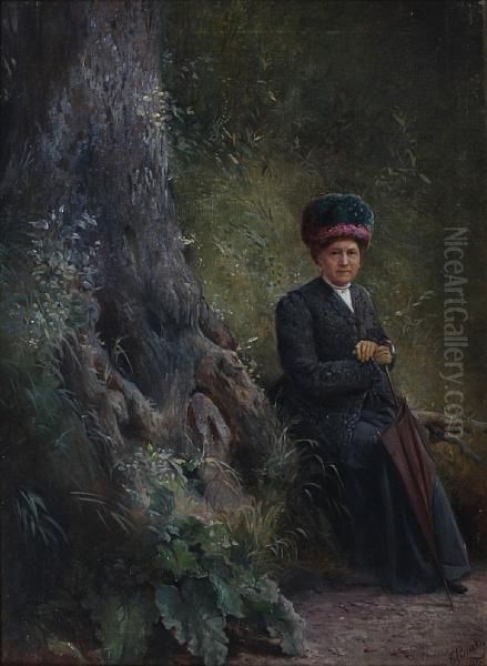 Portrait Of The Artist's Wife Oil Painting by Edward Batty