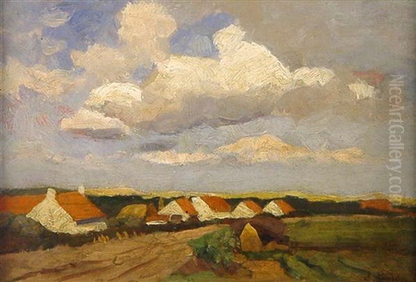 Kleines Dorf In Den Dunen Oil Painting by Eugen Kampf