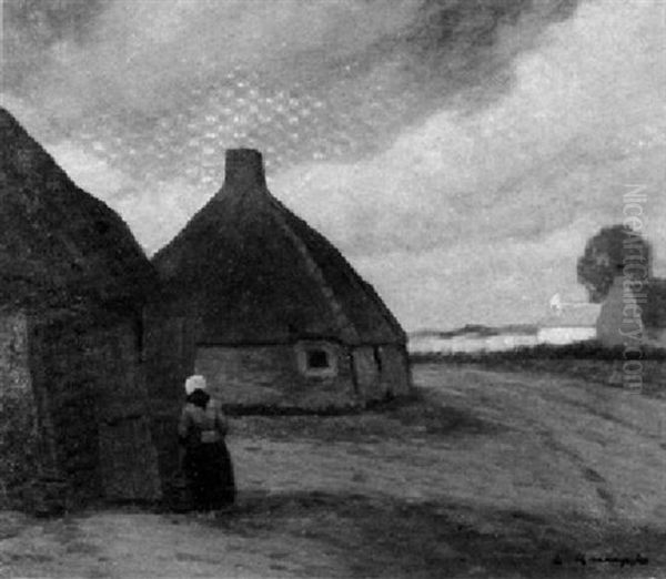 Dorf In Flandern Oil Painting by Eugen Kampf