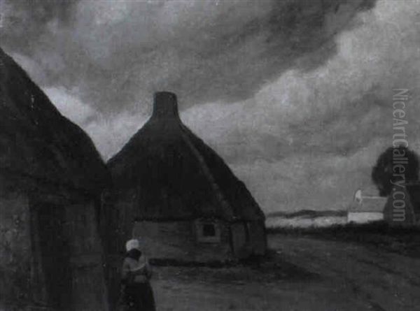 Dorfstrase In Flandern Oil Painting by Eugen Kampf