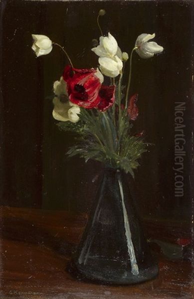 Fruhlingsblumen Oil Painting by Gustav Kampmann